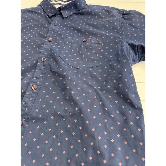 7 Diamonds Shirt Mens Blue Geometric Red Floral Button Up Size Large L - Picture 2 of 5